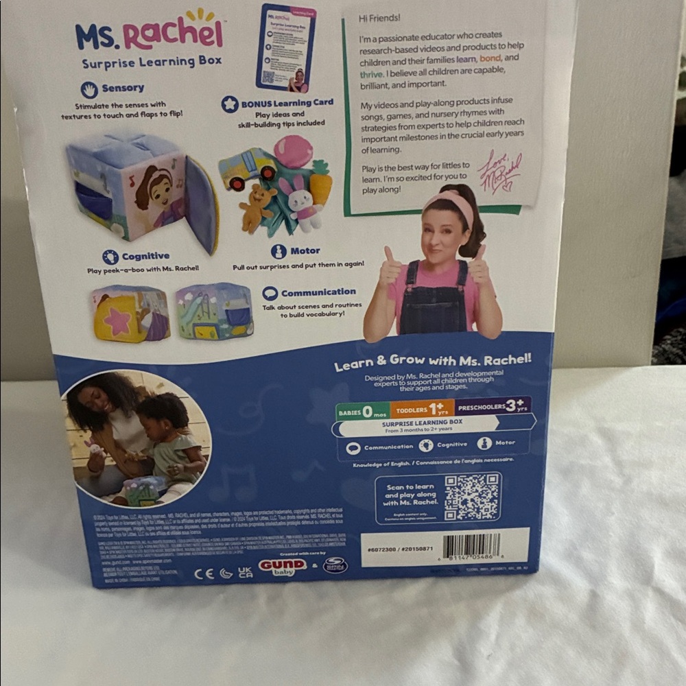 Gund Ms. Rachel Surprise Learning Box - Pink, Yellow, Blue - Picture 2 of 4